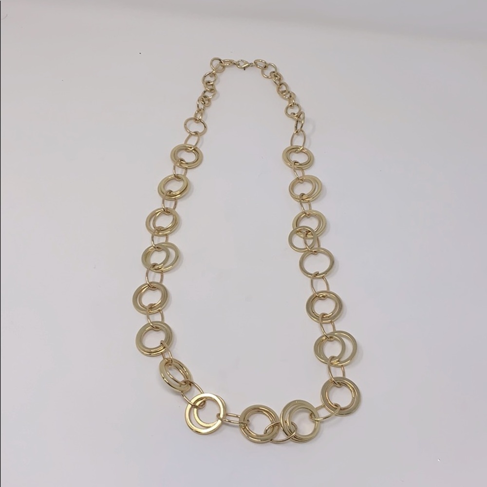 Long gold necklace